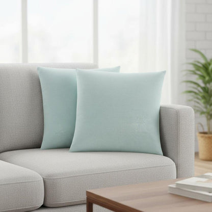 Set of Two 18" Mint Green Satin Throw Pillows HomeRoots