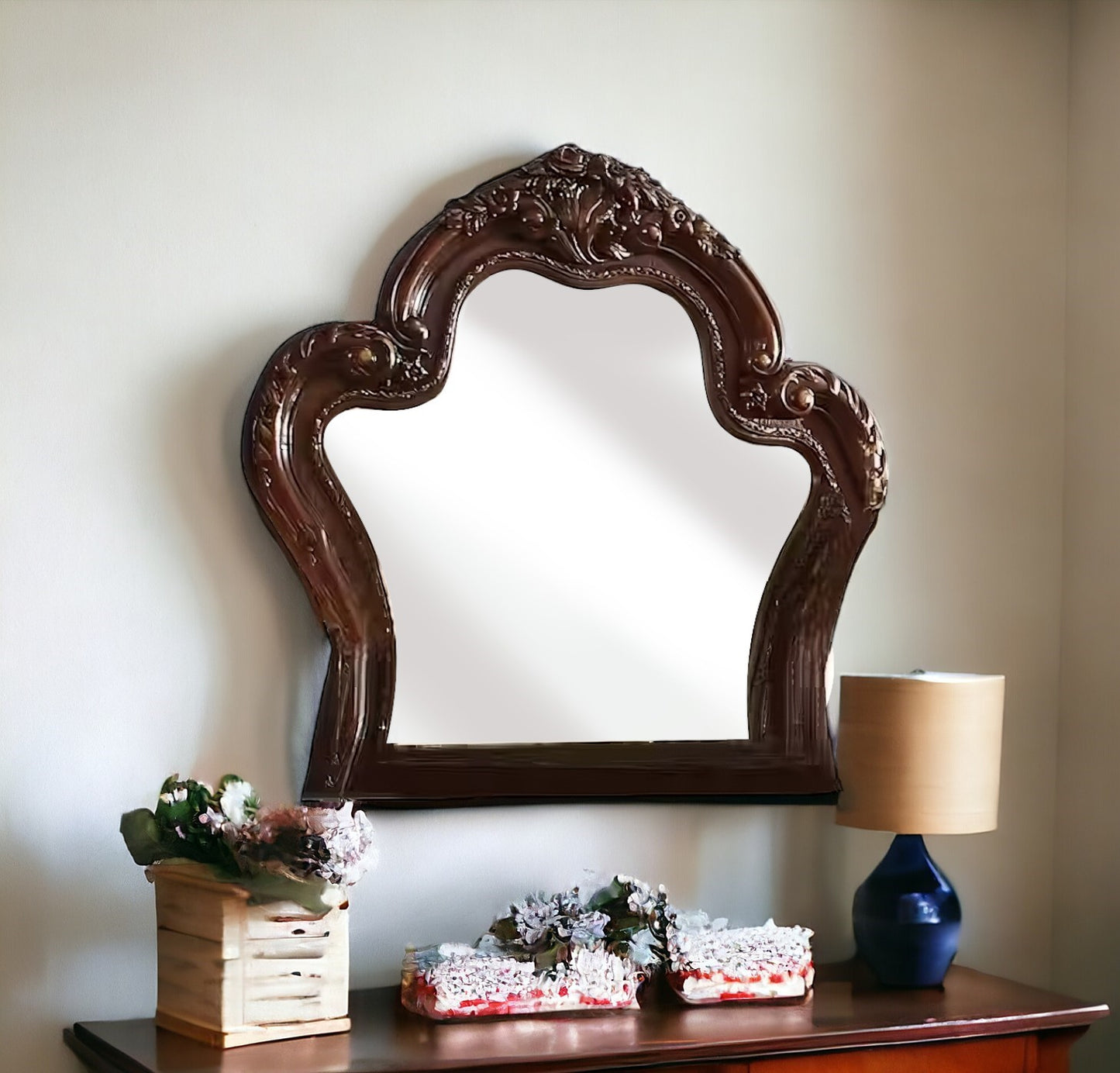 46" Abstract Framed Accent Mirror