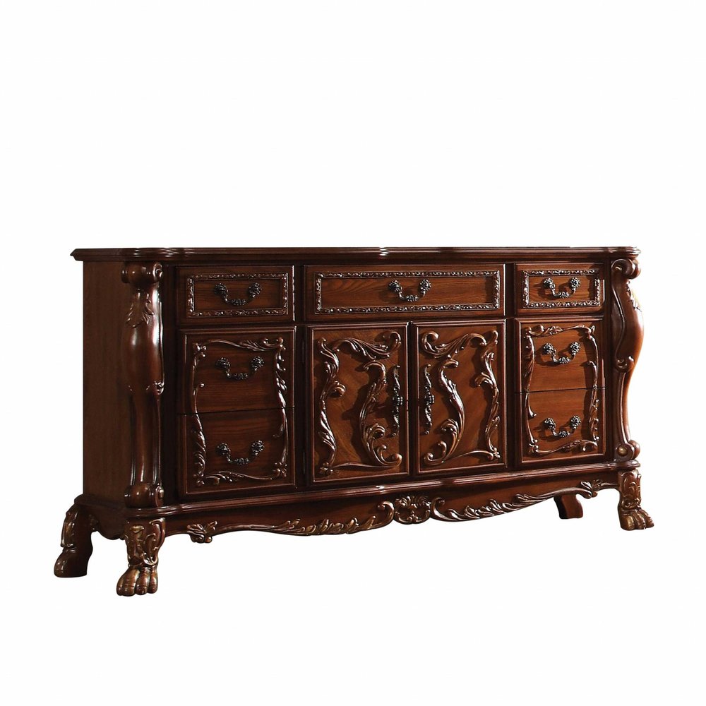 38" Brown Solid Wood Seven Drawer Combo Dresser HomeRoots