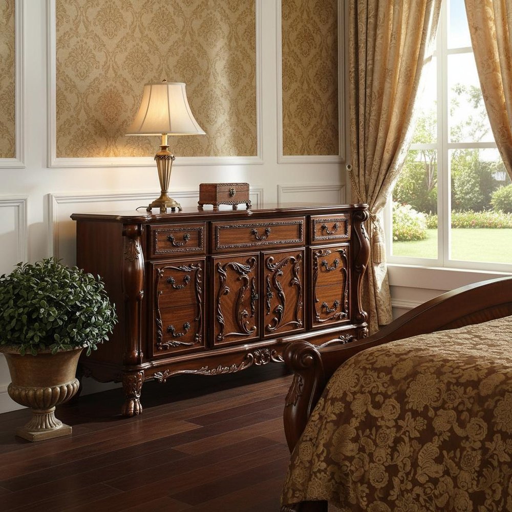 38" Brown Solid Wood Seven Drawer Combo Dresser HomeRoots