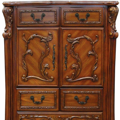 38" Brown Solid Wood Seven Drawer Combo Dresser HomeRoots