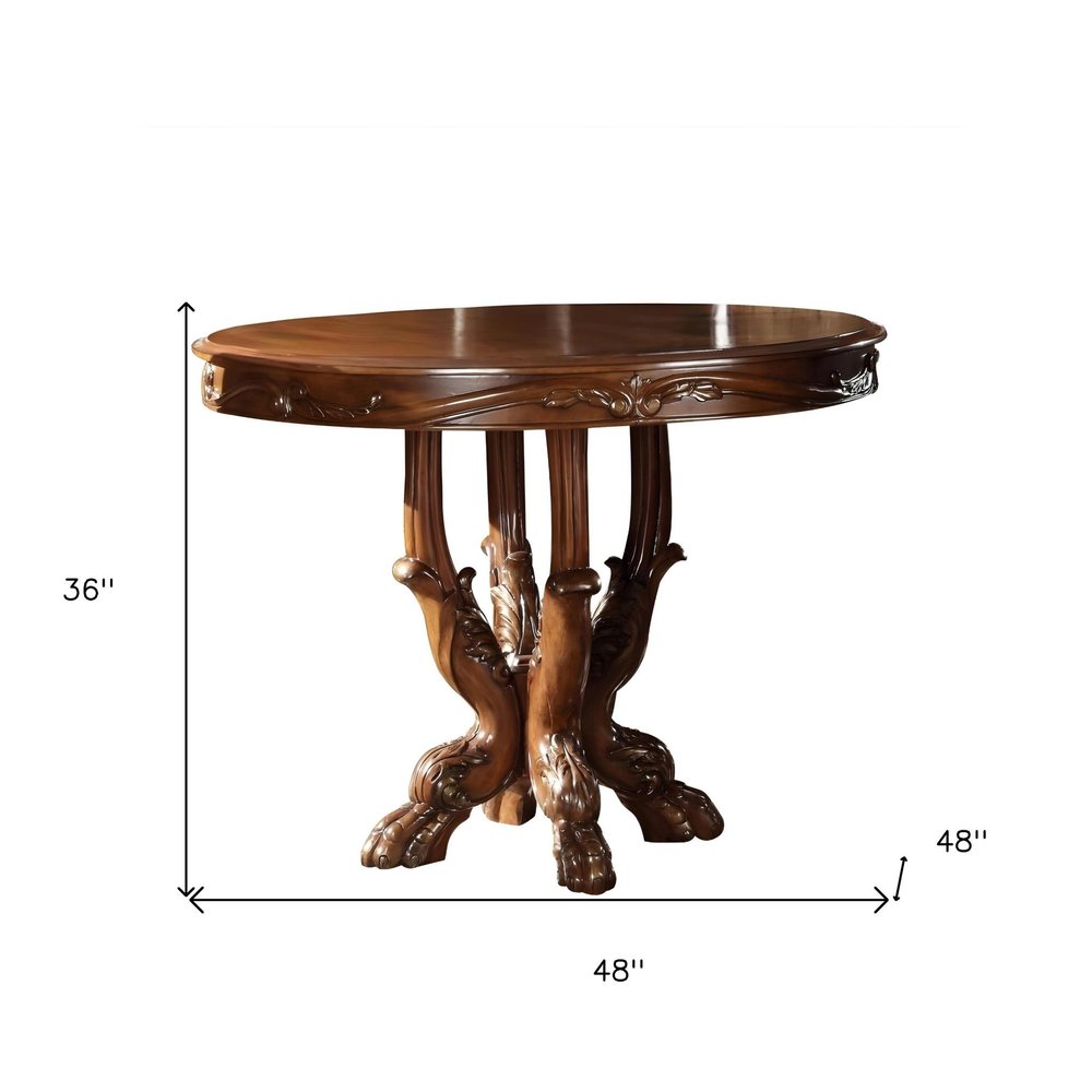48" Brown Solid Wood Dining Table HomeRoots