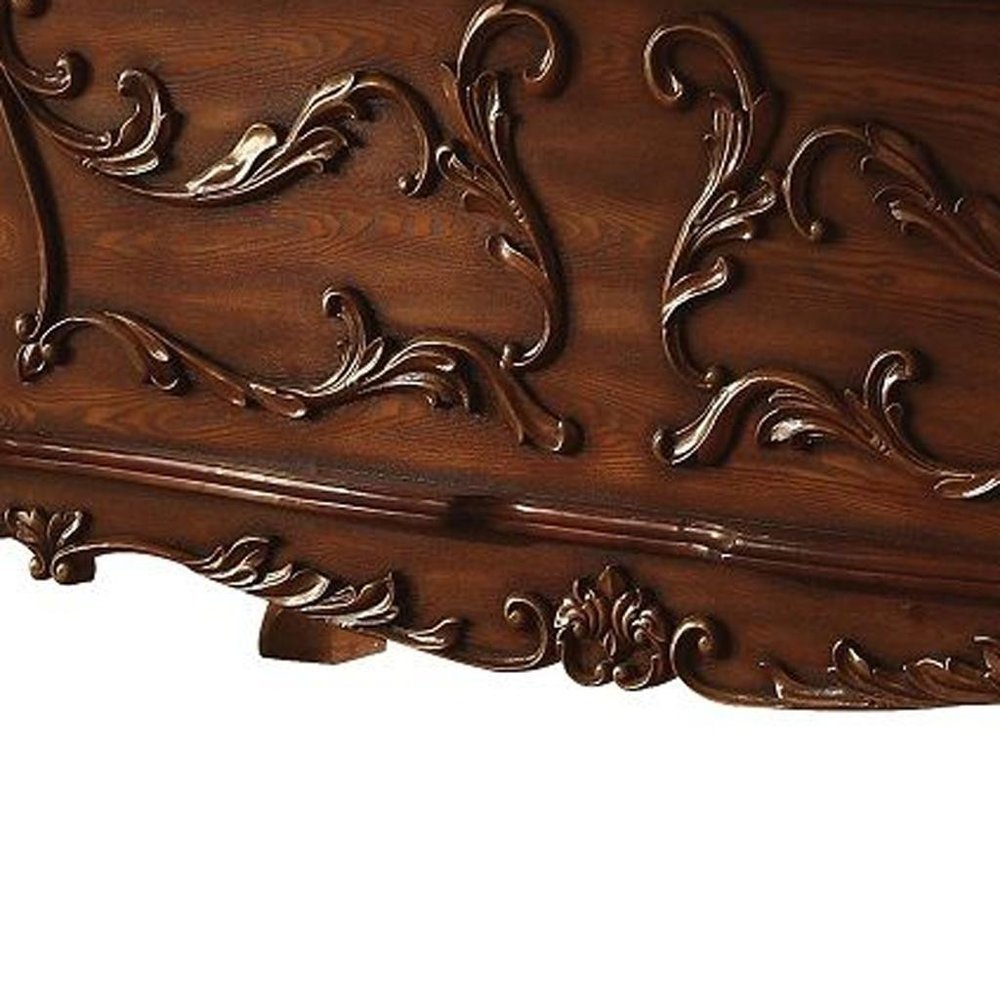 72" Brick Red Solid Manufactured Wood and Solid Wood Executive Desk With Five Drawers — view 2