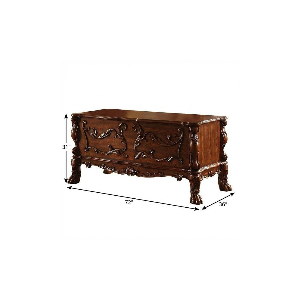 72" Brick Red Solid Manufactured Wood and Solid Wood Executive Desk With Five Drawers — view 6