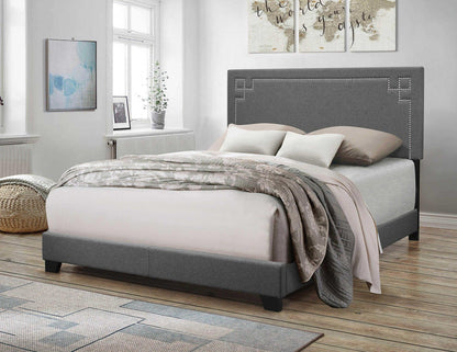 Contemporary Gray Upholstered King Size Bed - FurniFindUSA