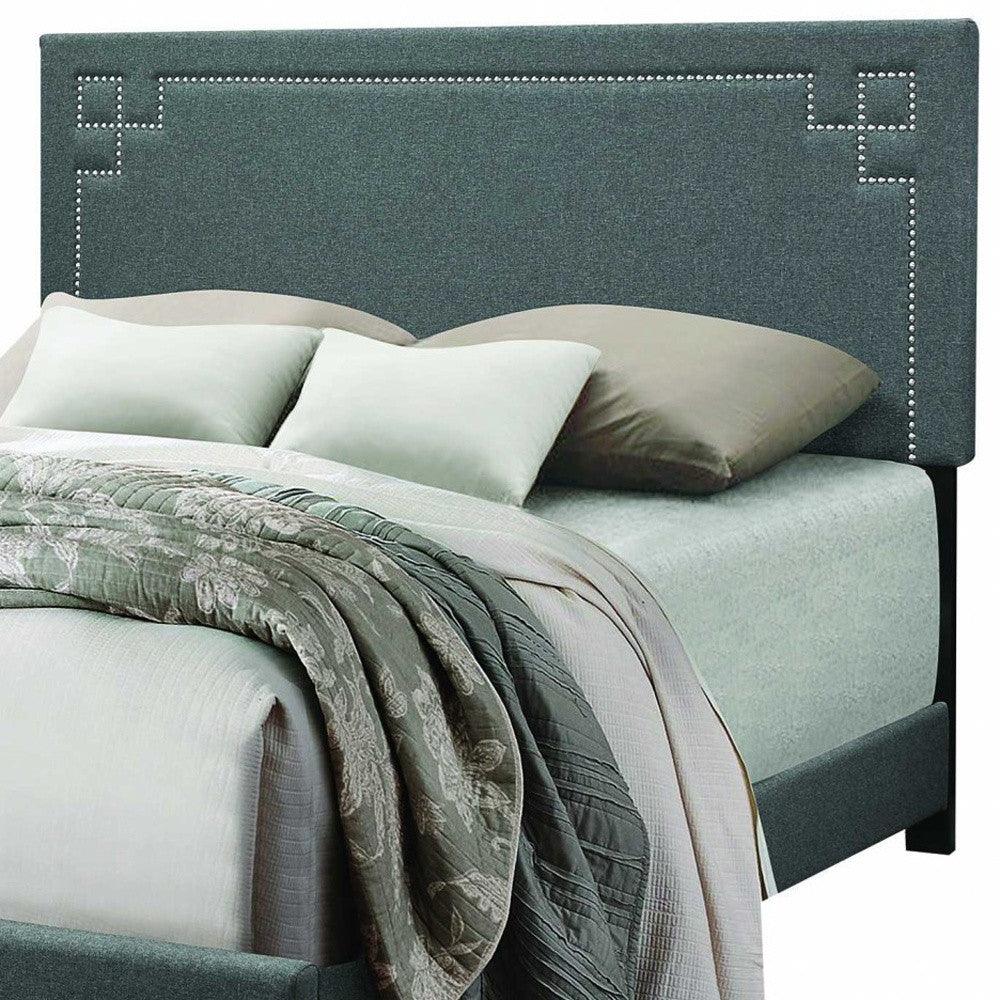 Contemporary Gray Upholstered King Size Bed - FurniFindUSA