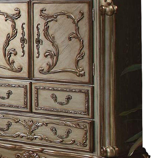 20" Brown Solid Wood Five Drawer HomeRoots