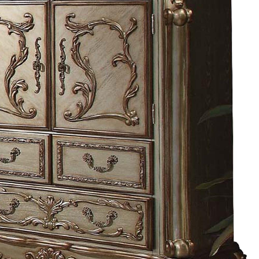 20" Brown Solid Wood Five Drawer HomeRoots