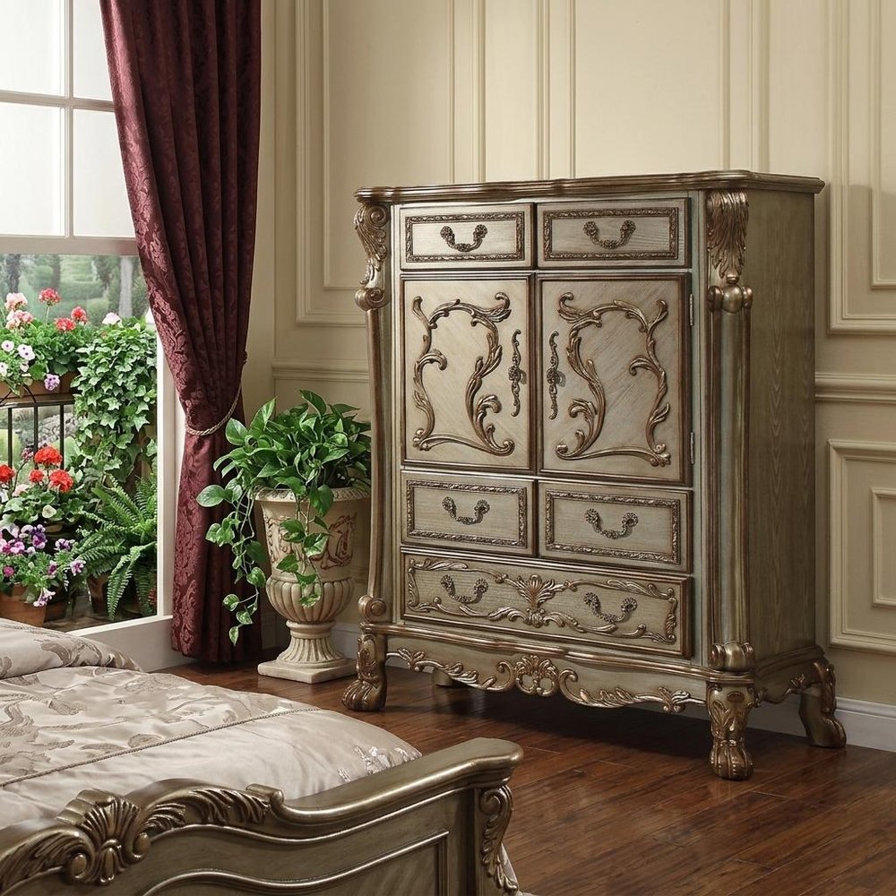 20" Brown Solid Wood Five Drawer HomeRoots