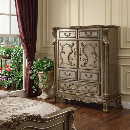 20" Brown Solid Wood Five Drawer HomeRoots