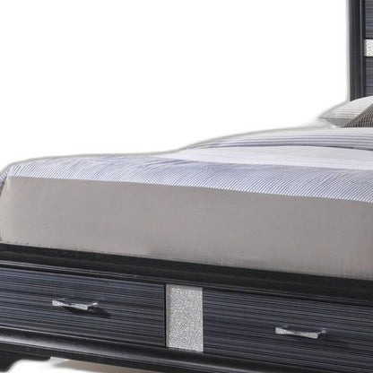 Black And Gray Wood Queen With Two Drawers Bed Frame HomeRoots