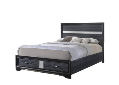 Black And Gray Wood Queen With Two Drawers Bed Frame HomeRoots