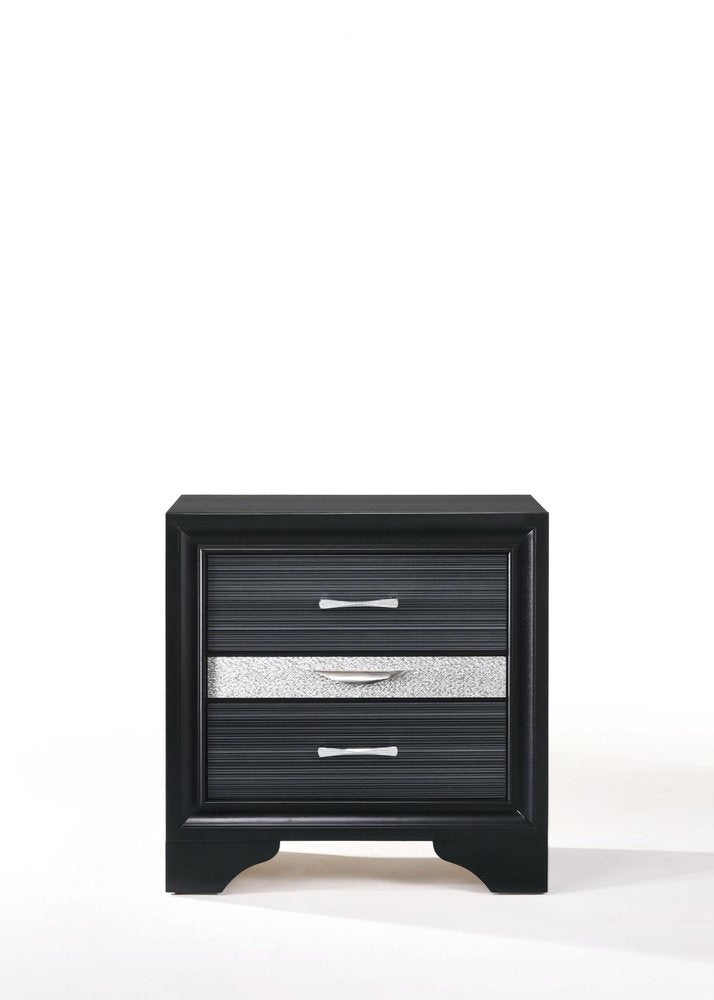 17" Rectangular Three Drawers Nightstand With Solid Wood Top HomeRoots