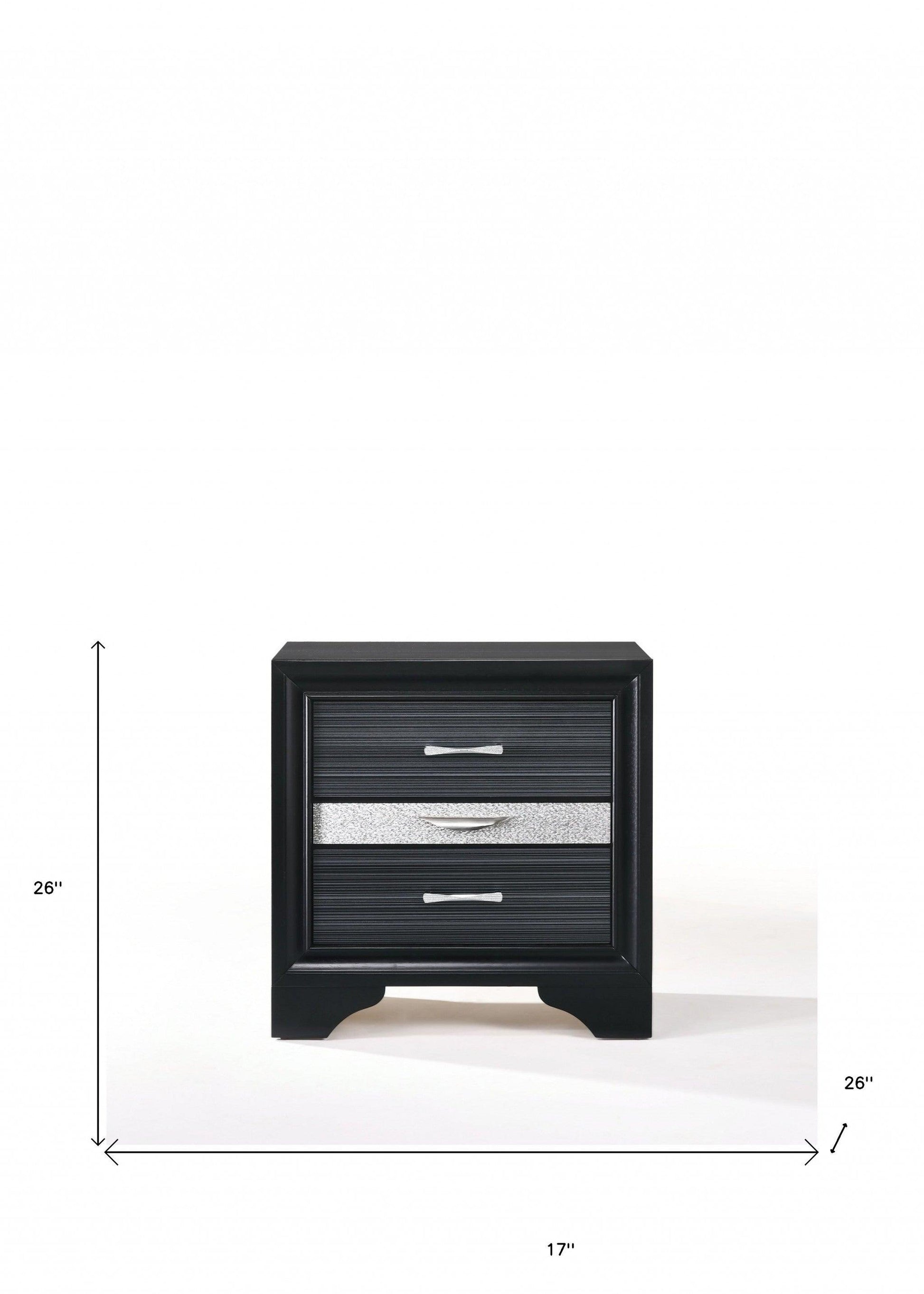 17" Rectangular Three Drawers Nightstand With Solid Wood Top - FurniFindUSA