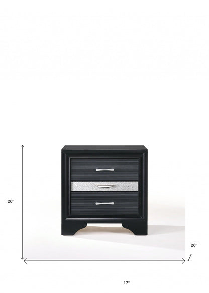 17" Rectangular Three Drawers Nightstand With Solid Wood Top - FurniFindUSA