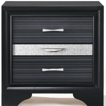 17" Rectangular Three Drawers Nightstand With Solid Wood Top HomeRoots