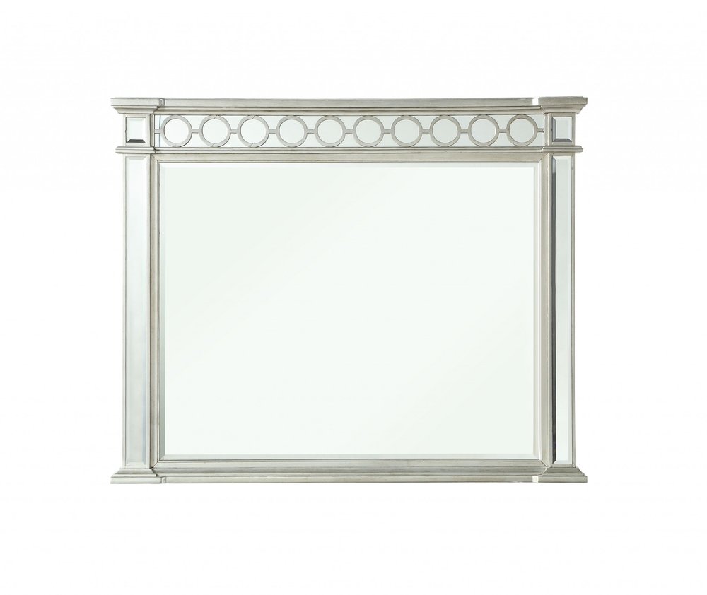 42" Silver Wood Framed Mounted Dresser Mirror HomeRoots