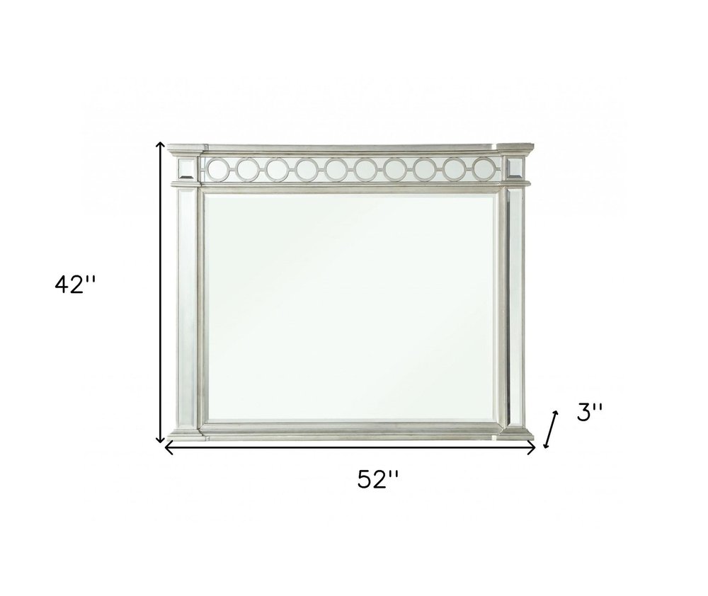 42" Silver Wood Framed Mounted Dresser Mirror HomeRoots
