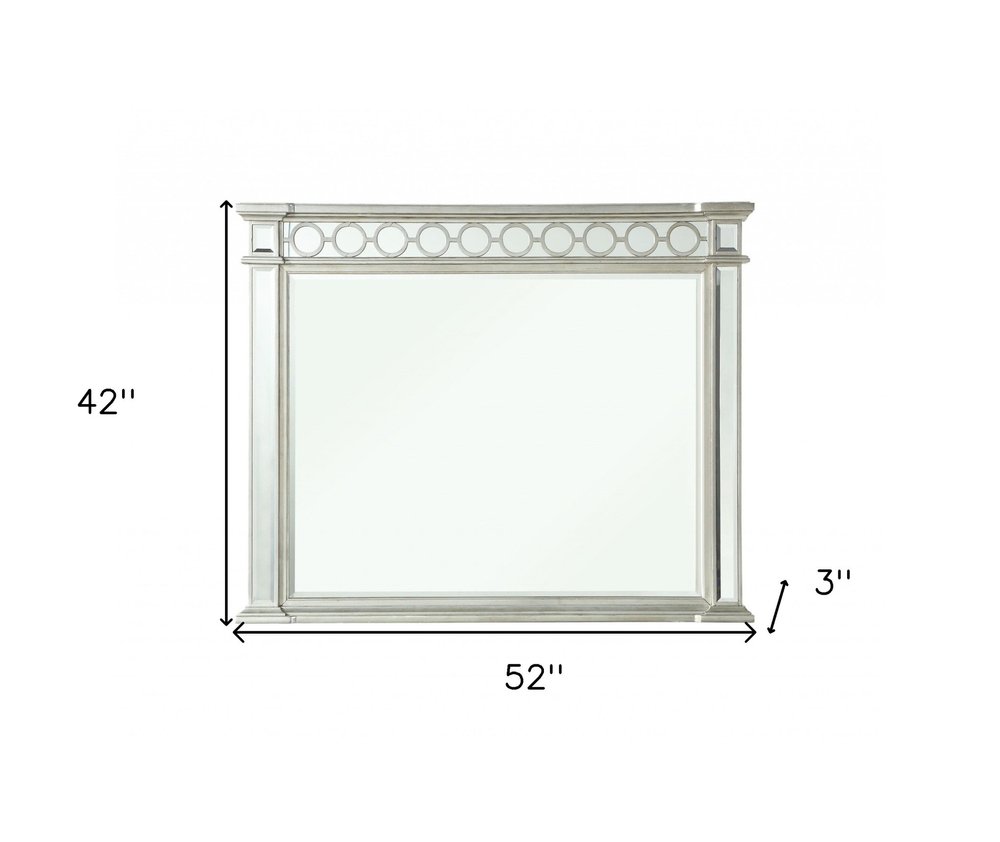 42" Silver Wood Framed Mounted Dresser Mirror HomeRoots