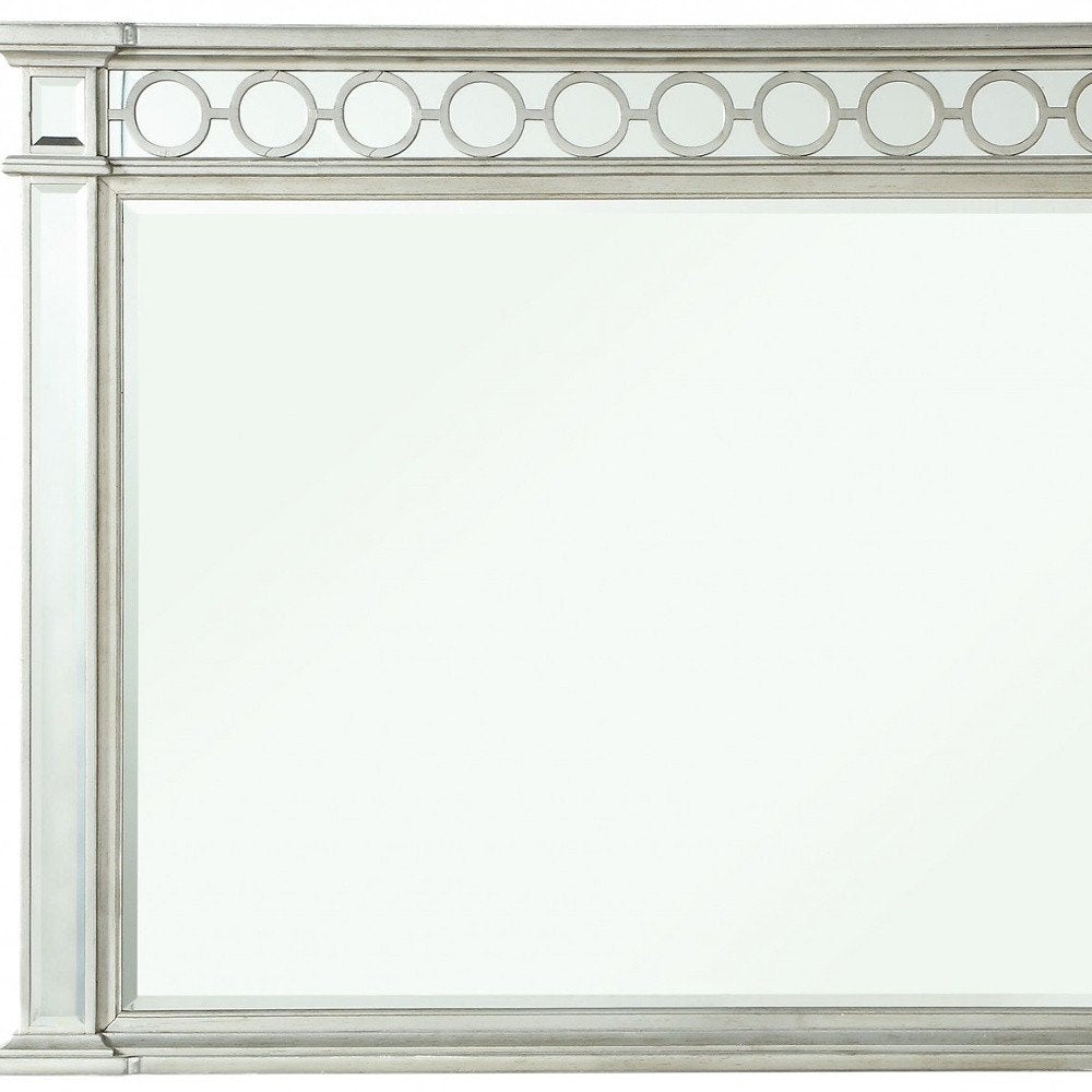 42" Silver Wood Framed Mounted Dresser Mirror HomeRoots