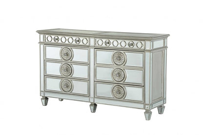 68" Gray Wood Six Drawer Double Dresser HomeRoots