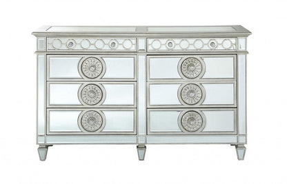 68" Gray Wood Six Drawer Double Dresser HomeRoots