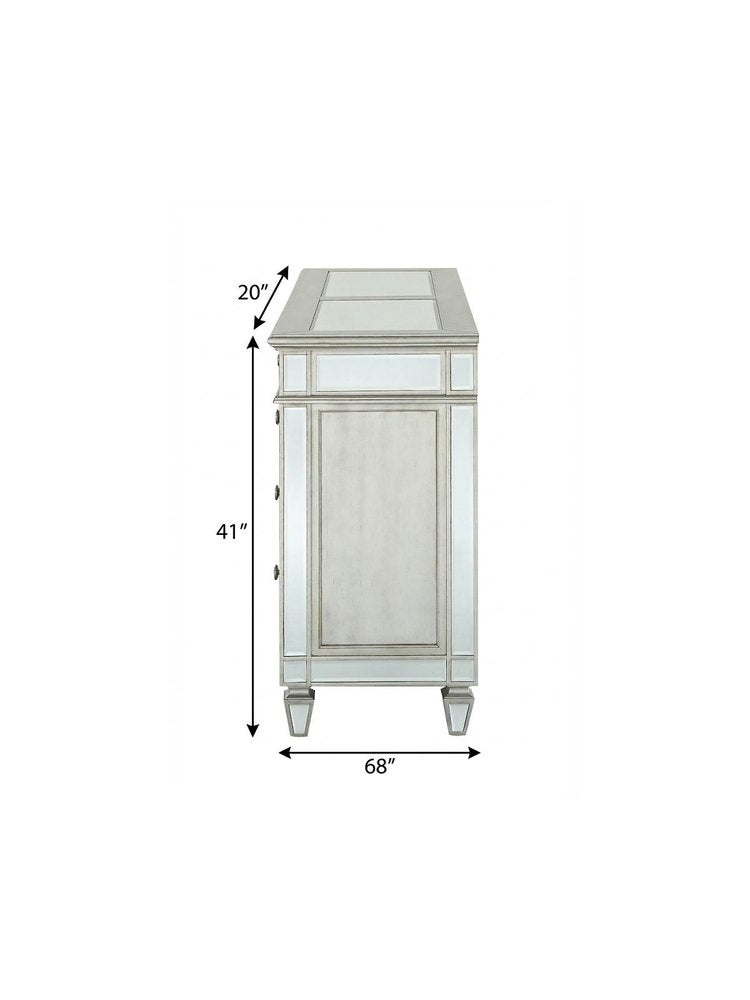 68" Gray Wood Six Drawer Double Dresser HomeRoots