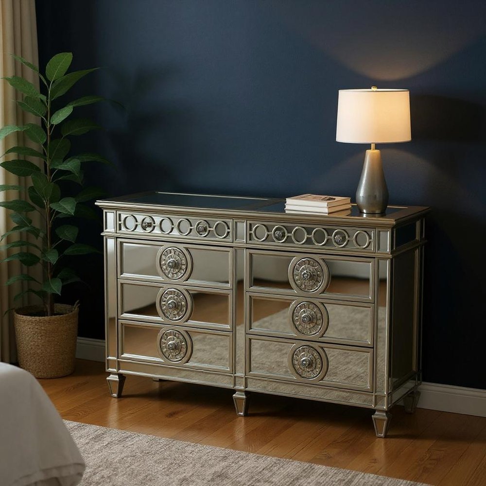 68" Gray Wood Six Drawer Double Dresser HomeRoots