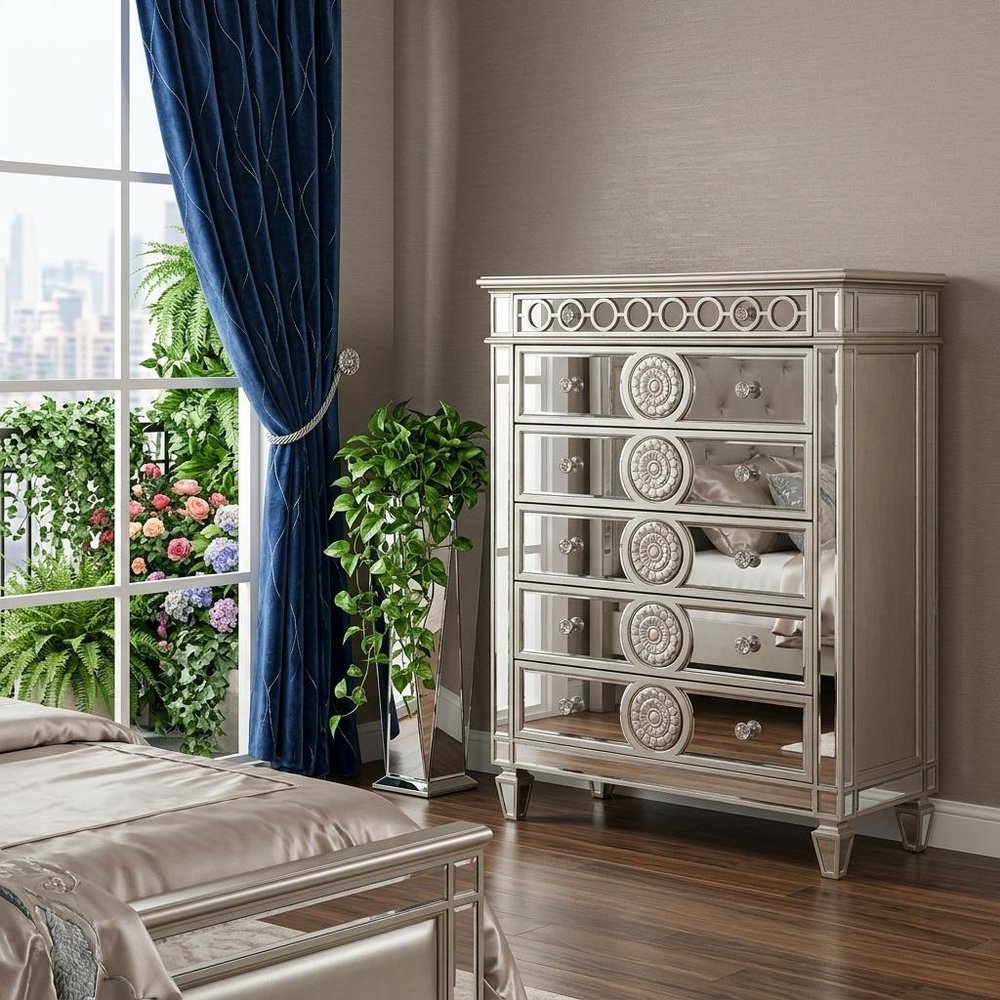 68" Gray Wood Six Drawer Double Dresser HomeRoots