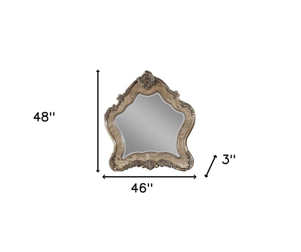 48" Oak Abstract Wood Framed Mounted Dresser Mirror HomeRoots