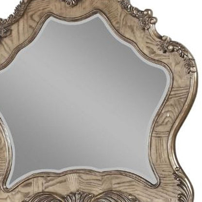 48" Oak Abstract Wood Framed Mounted Dresser Mirror HomeRoots