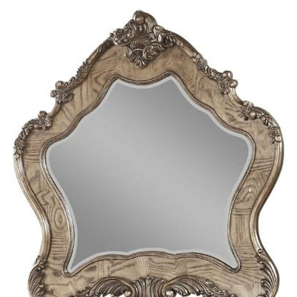 48" Oak Abstract Wood Framed Mounted Dresser Mirror HomeRoots