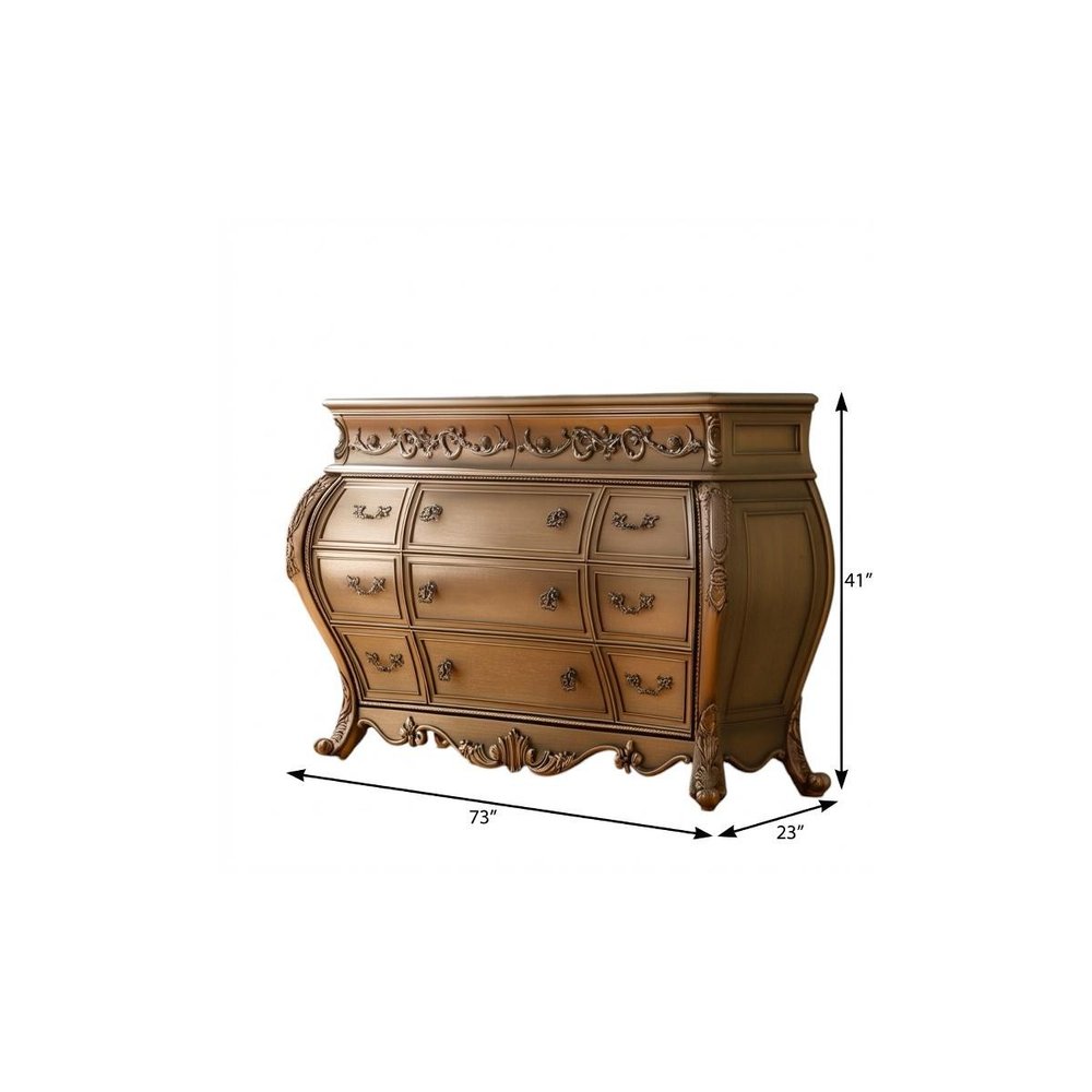 41" Brown Solid Wood 11 Combo Dresser HomeRoots