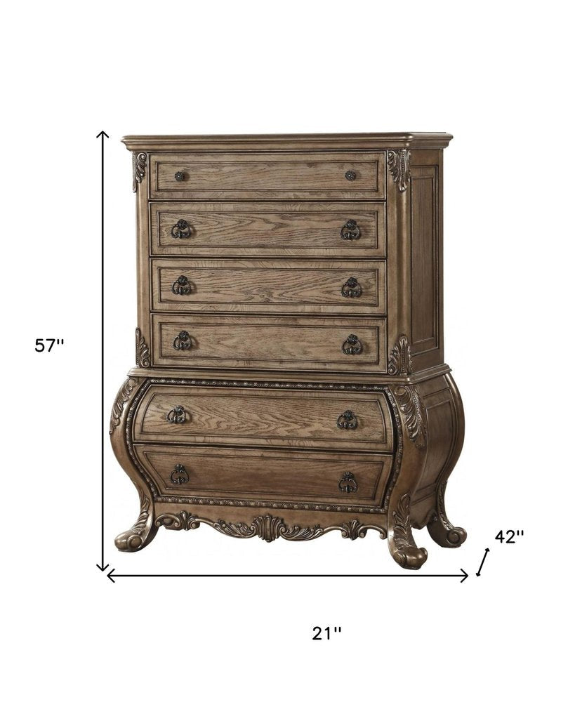 41" Brown Solid Wood 11 Combo Dresser HomeRoots