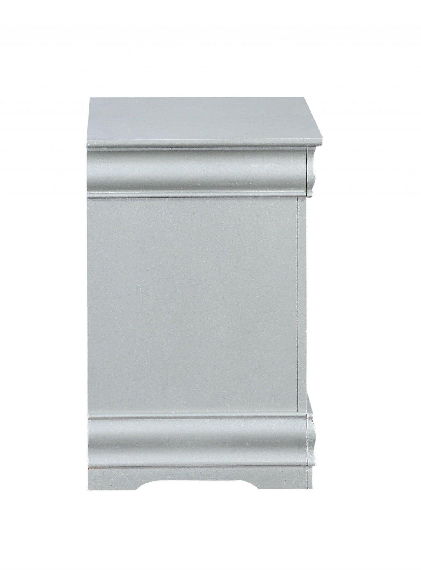 24" Platinum Two Drawers Nightstand - FurniFindUSA