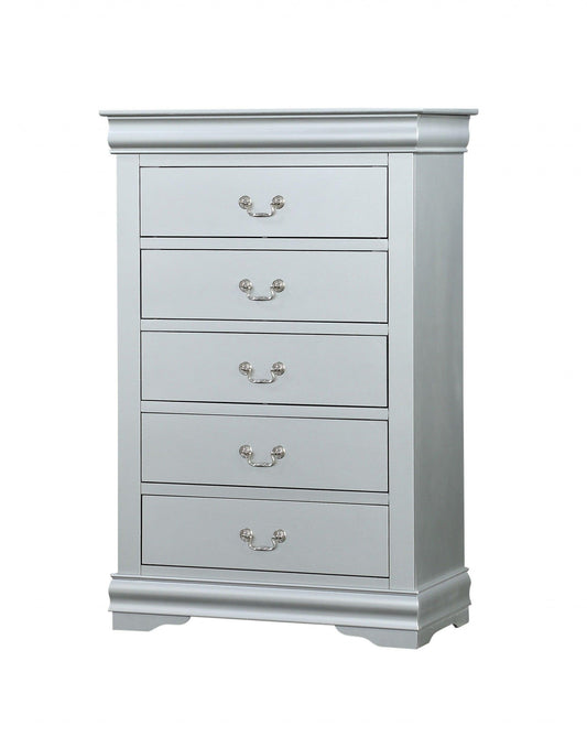 18" White Solid Wood Five Drawer Lingerie Chest - FurniFindUSA