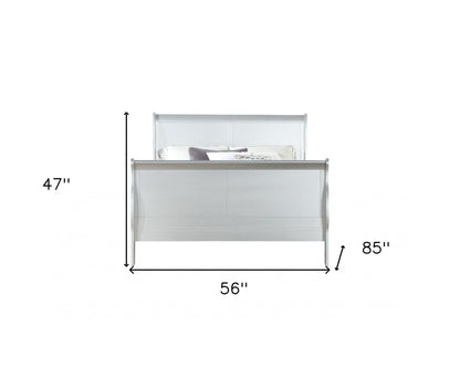 80" X 90" X 47" Platinum Wood Eastern King Bed - FurniFindUSA