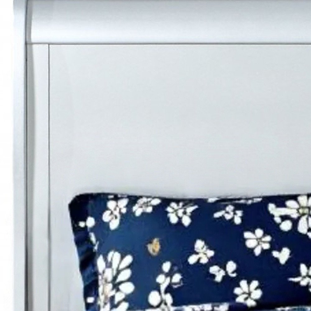 King Silver Sleigh Bed HomeRoots