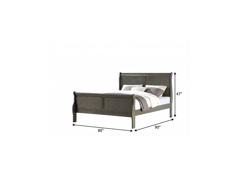 Dark Gray King Sleigh Bed HomeRoots