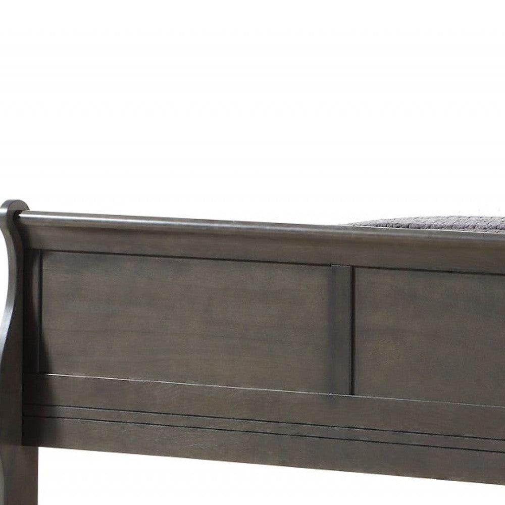 Dark Gray King Sleigh Bed - FurniFindUSA