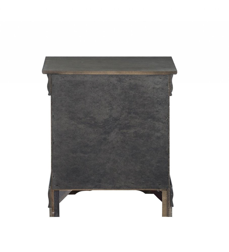 24" Gray Two Drawers Nightstand — view 2