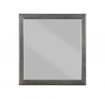 38" Gray Square Wood Framed Accent Mirror HomeRoots