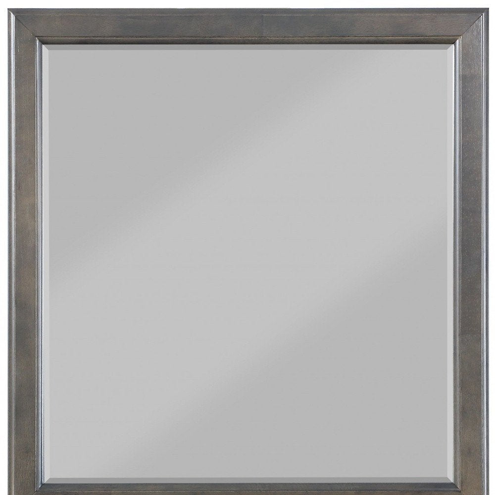 38" Gray Square Wood Framed Accent Mirror HomeRoots