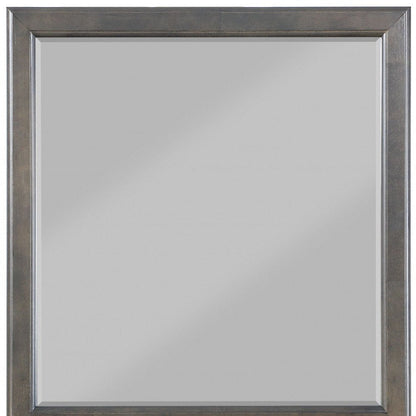 38" Gray Square Wood Framed Accent Mirror HomeRoots