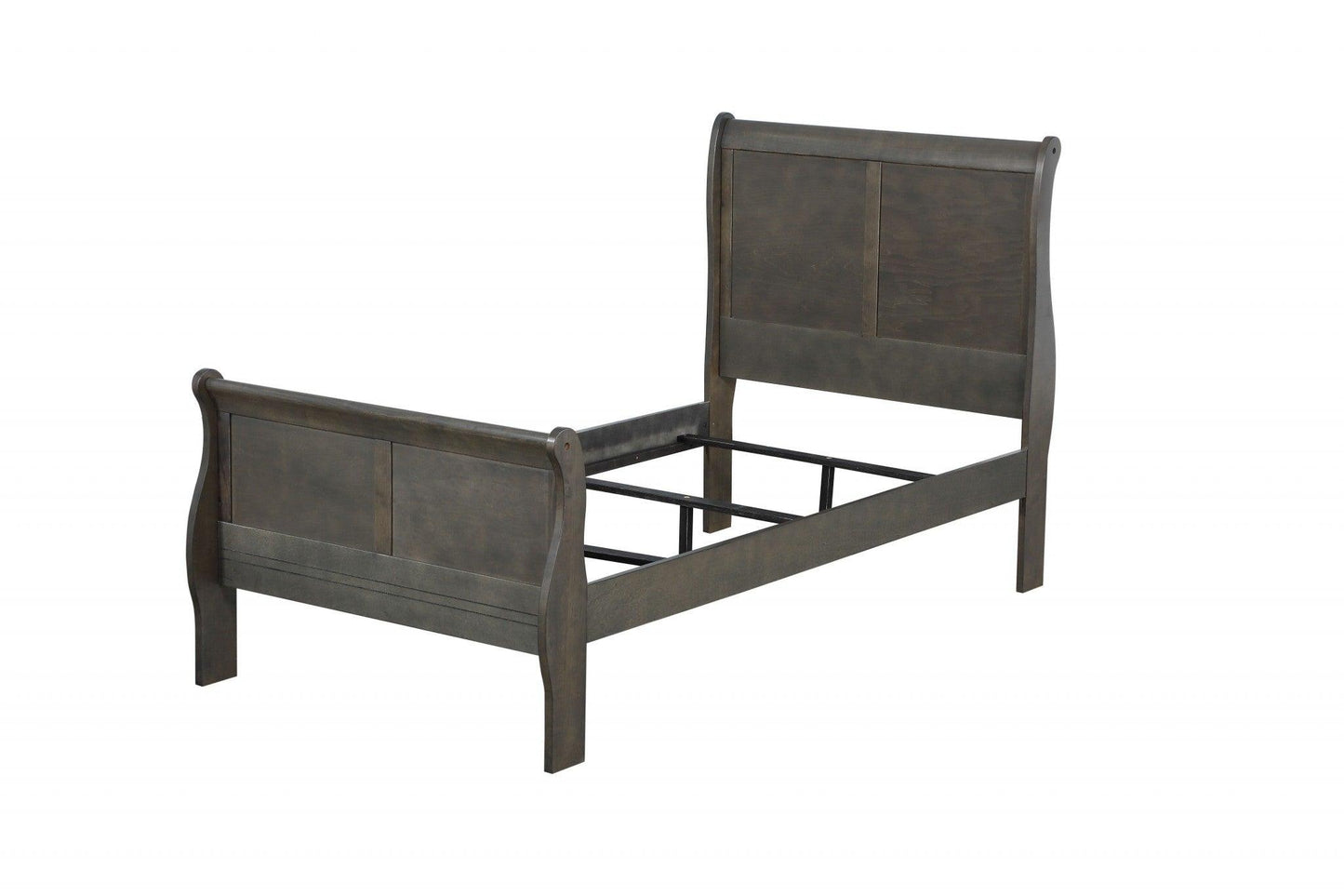 Dark Gray King Sleigh Bed - FurniFindUSA