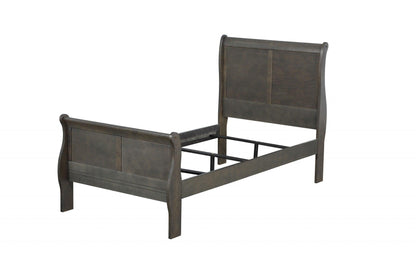 Dark Gray King Sleigh Bed - FurniFindUSA