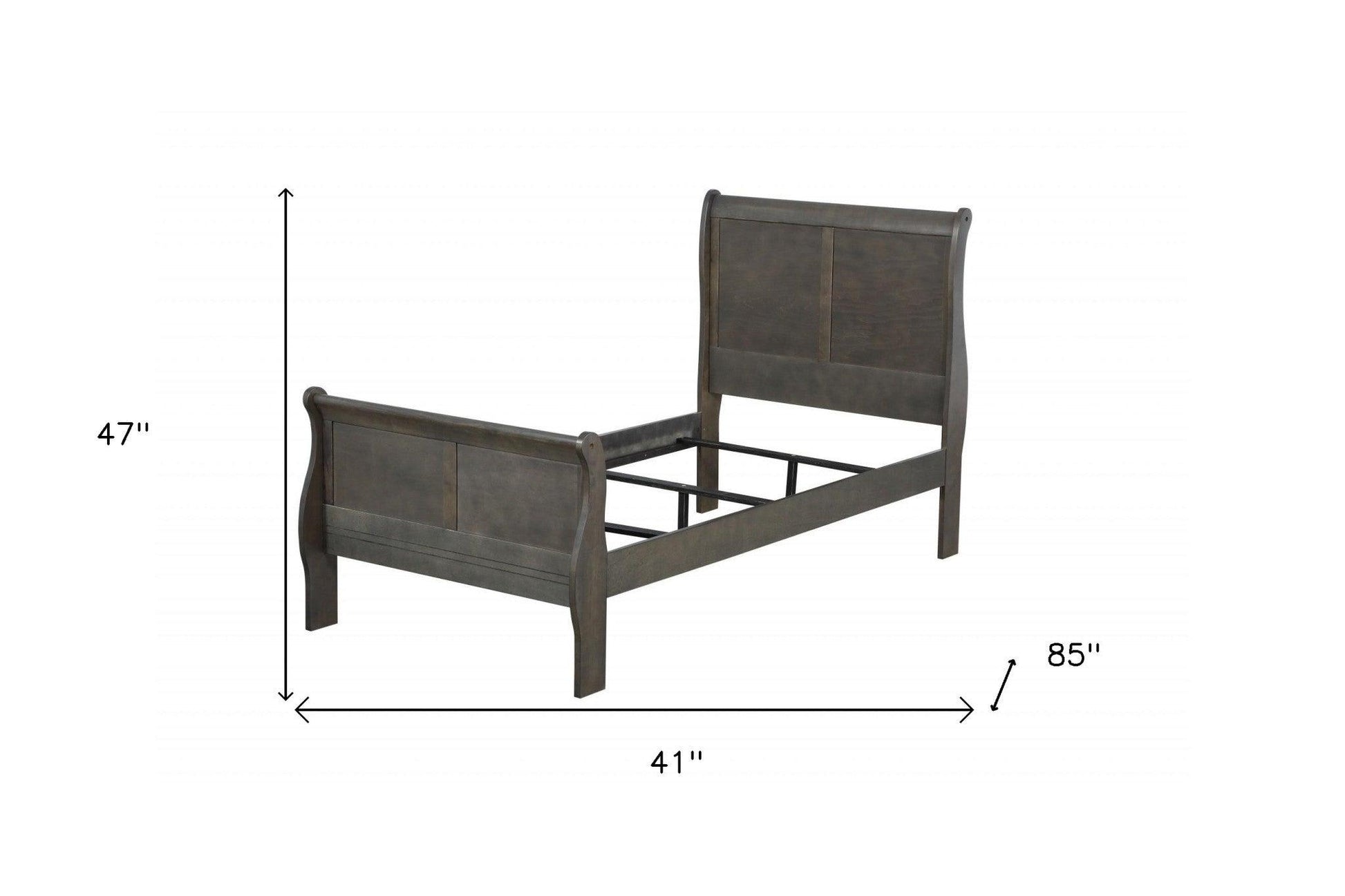 Dark Gray King Sleigh Bed - FurniFindUSA