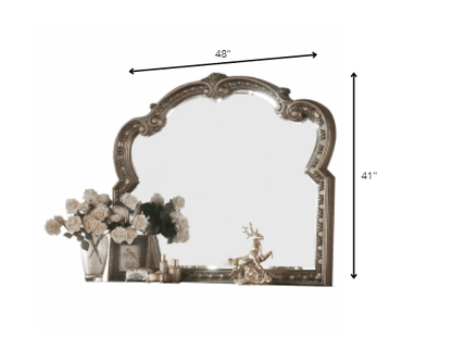 Antique Champagne Finish Baroque Style Wall Mirror - FurniFindUSA