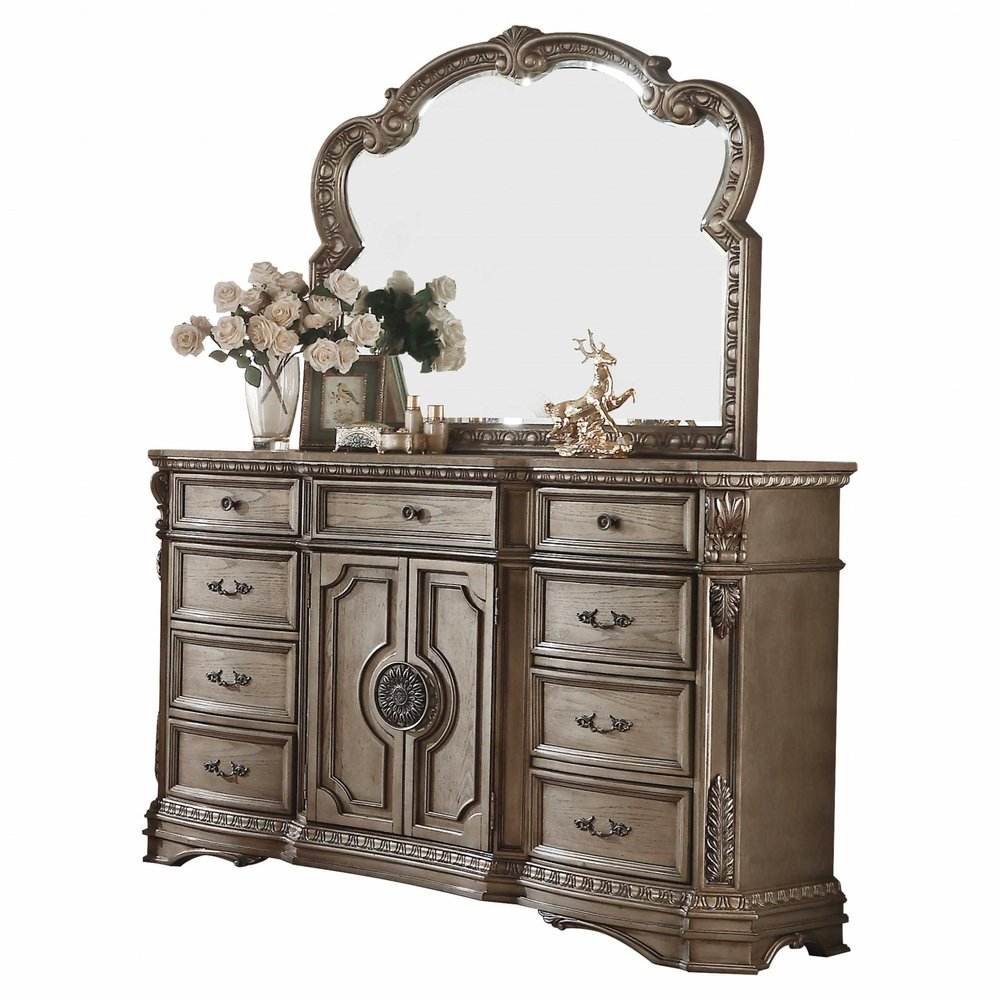 42" Brown Solid Wood Nine Drawer Combo Dresser HomeRoots
