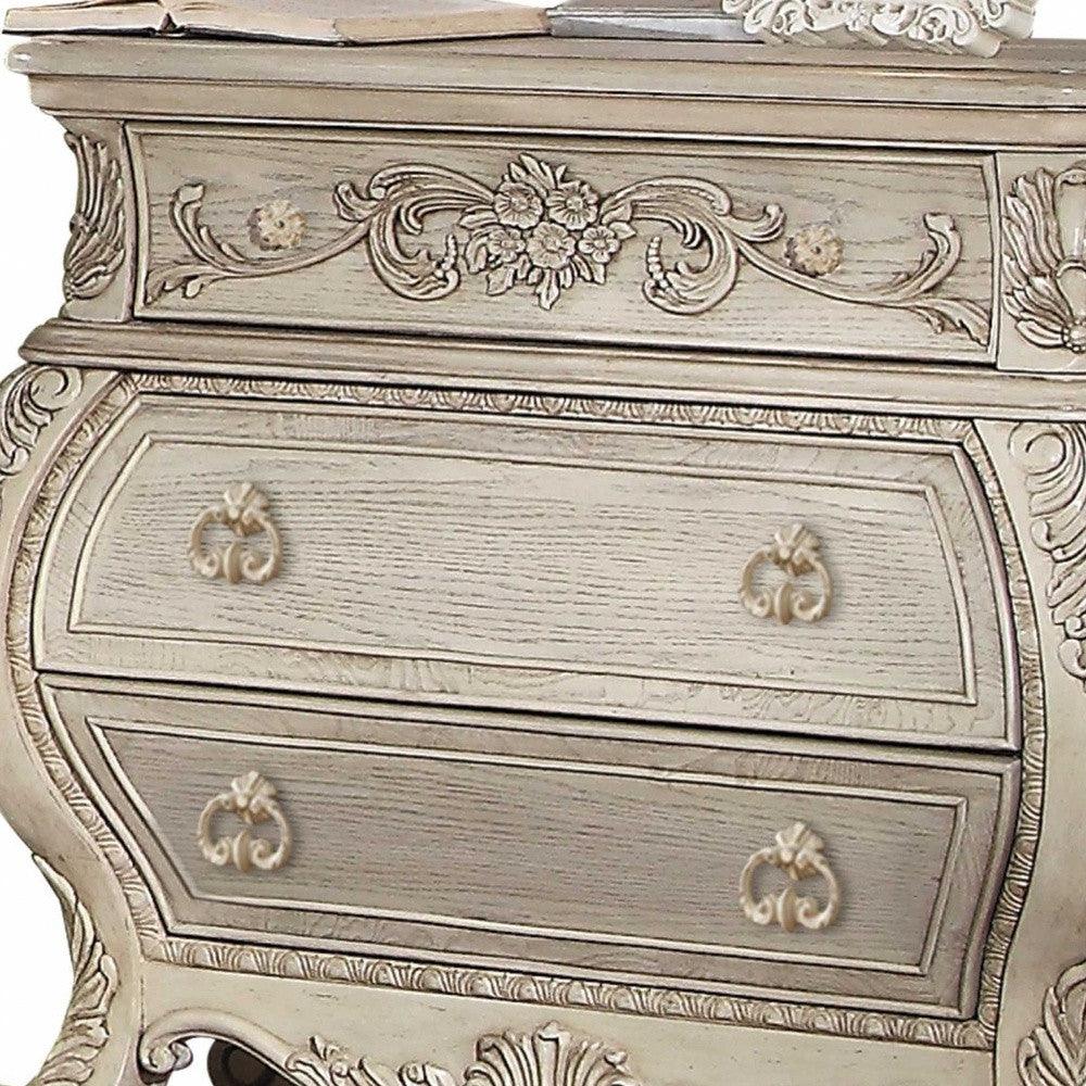 24" Platinum Two Drawers Nightstand - FurniFindUSA